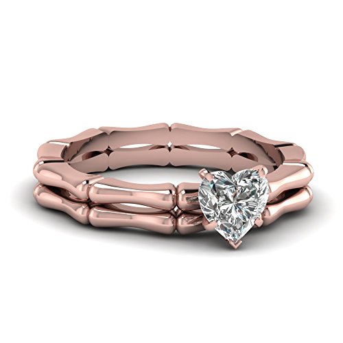 Bague de mariage cœur plaqué or rose et pierre précieuse au choix