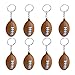 LIOOBO 18 Pcs Football Américain Porte-Clés Rugby Pu Porte-Clés Souvenirs Pendentifs Jouets pour Joueurs Athlètes Garçons Coéquipiers Brun