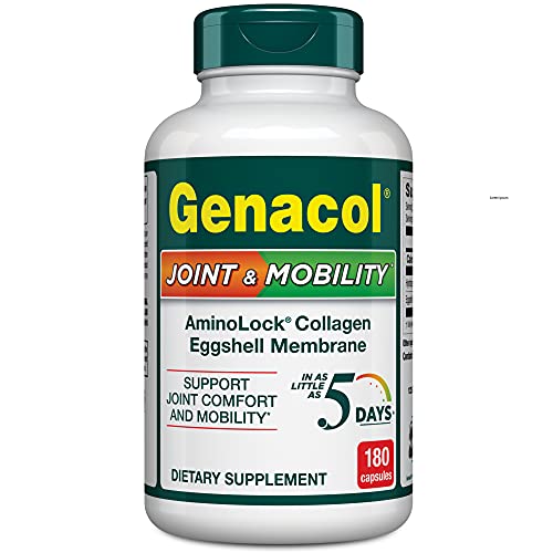 Genacol Natural Eggshell Membrane & Collagen Peptides Supplement For Joint Comfort & Flexibility | Gluten-Free, Non-Gmo Joint & Mobility 180 Capsules #TOP23