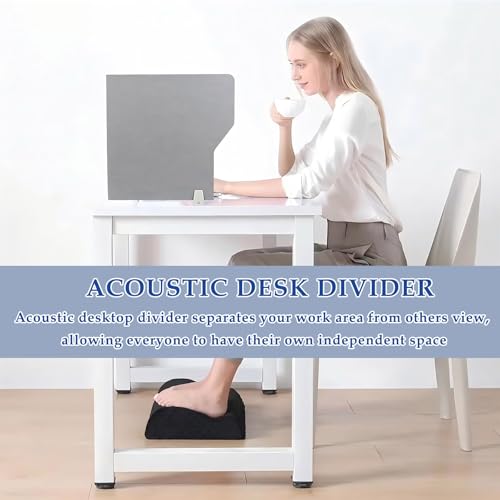 Sichtschutzwand für den Schreibtisch, U-förmiger Akustik-Trennwand, schalldämmende Filztrennwand, freistehender Sichtschutz mit Kabelmanagement, Lärmreduzierung für Homeoffice und Schularbei