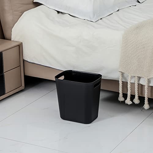 uujoly plastic small trash can wastebasket garbage container basket for bathrooms laundry room kitchens offices kids rooms dorms 35 gallon black