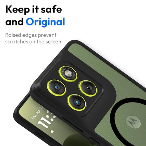 Image of KAPAVER Essential Back Cover Case Compatible with Moto Edge 70 - Magnetic Black (PC+TPU) (Moto Edge 70 - Magnetic Black)