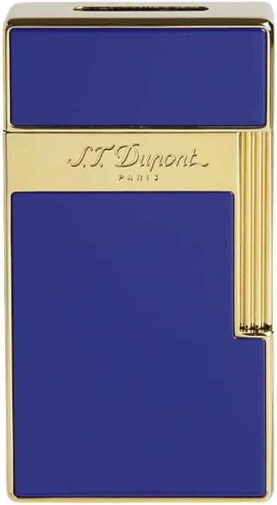 S.T. Dupont Big D Blue Lacquer & Gold Lighter, 025005