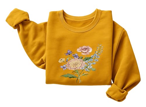 Floral Cozy Crewneck Sweatshirt - Gildan 18000 Ultra Plush Comfortable, Gift for Her, Botanical Sweatshirt, Everyday Style
