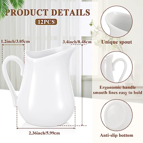 Nuanchu 4.5 Oz Small Creamer Milk Pitcher, Classic White Porcelain Creamer With Handle, Coffee Creamer Container, Ceramic Maple Syrup Dispenser For Milk Sauce Salad thumb #1