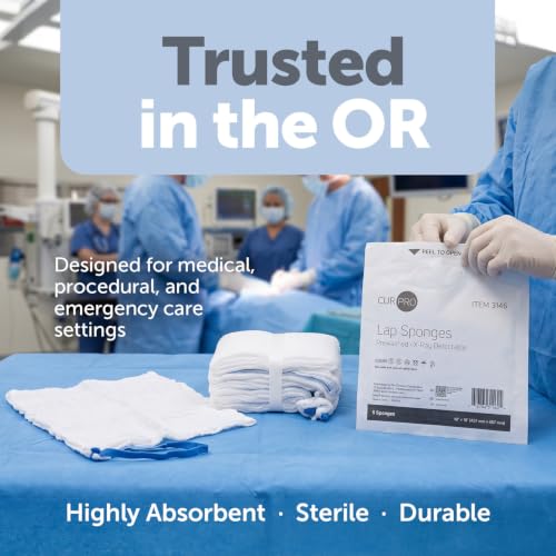 Dynarex 3146 CurPro Laparotomy Sponges - 18" x 18" - Estériles - Detectables por Rayos X miniatura 5