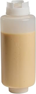 Restaurantware 32oz. FIFO Inverted Plastic Squeeze Bottle with Refill and Dispensing Lids - First In First Out - Perfect for Restaurants Catering and Food Trucks - 1ct box