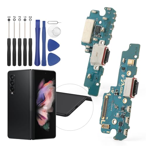 Dock Connector for Samsung Galaxy Z Fold3 5G Charging Port Flex Cable Replacement for Samsung Z Fold 3 5G F926U USB Charger Dock Board Connector with Tools(Black)
