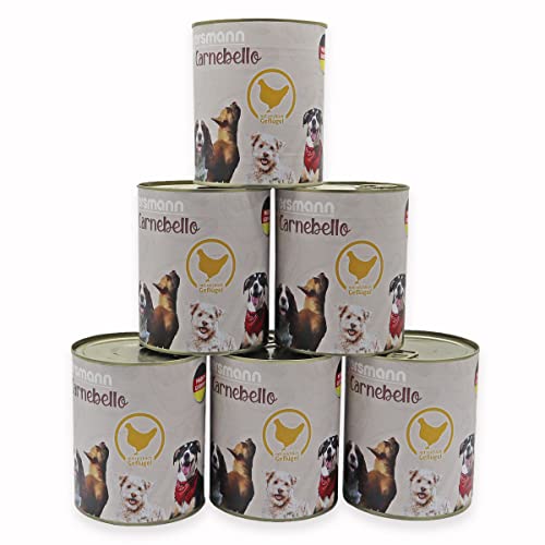 Eggersmann Carnebello - Hundefutter - Nassfutter mit Geflügel 6 x 800g Dose Cover