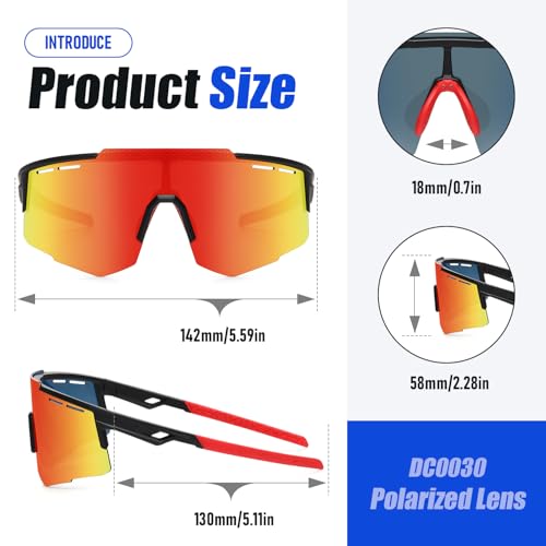 DUCO Polarized Sports Sunglasses for Men UV400 protection Shades Cycling Baseball Running Fishing Sun Glasses DC00302