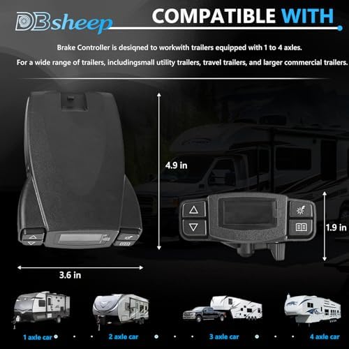 DBsheep 90195 P3 Electric Trailer Brake Controller Replacement Tekonsha 90195 Fits for Ford Gm Chevy Dodge Ram Toyota Jeep SUV Trucks,Universal Proportional Brake Controller - 2