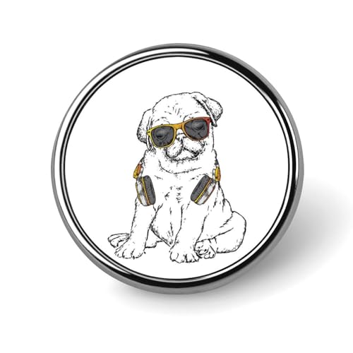 バッジ 円形 徽章 パグ 犬柄 缶バッジ 胸章 ピンバッチ ボタンブローチ 25mm おしゃれ ネクタイピン コレクション バッグ飾 帽子 胸飾り かばん掛け 工芸品 取付簡単 男女兼用 プレゼント