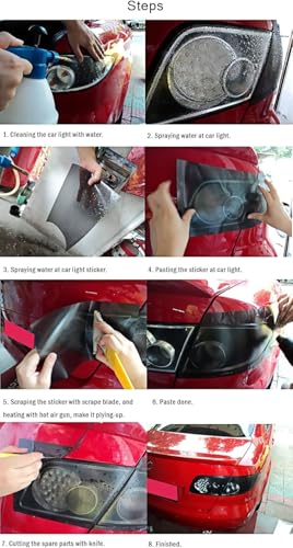 Image of WALLMATE Headlight Taillight Film Self Adhesive Smoke Film Fog Light Film Vinyl Tint Wrap Film Car&Bike Protection Film Sheet Sticker (Chameleon Yellow Smoke, 12x100 Inch)