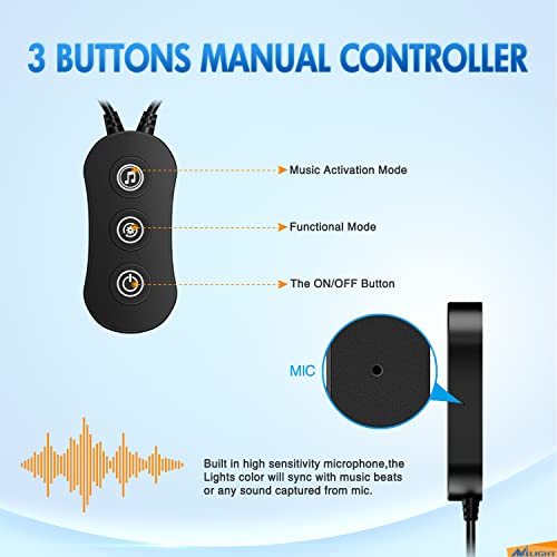 Nilight Rgb Led Car Interior Stripe Light With App Control Multicolor Music Sync Mode Waterproof Car Under-Glow Lighting Lamp Kits Universal Cars Truck Atv Utv,2 Years Warranty #TOP3