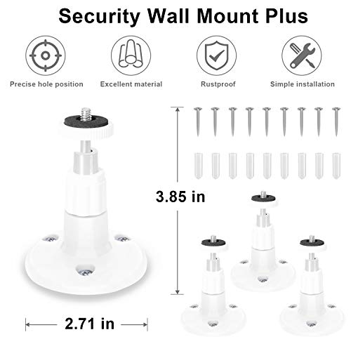 3 Pack Bfytn Wall Mount Compatible With Ring Stick Up Cam Wired/Battery And Ring Indoor Cam Hd Security Camera,360 Degree Adjustable Mounting Bracket (White) #TOP5