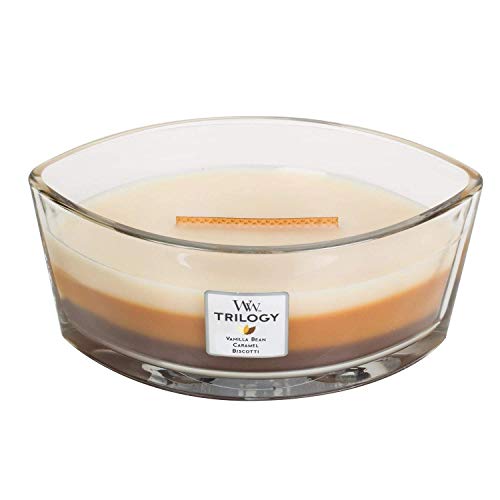 Woodwick Ellipse Scented Trilogy Candle with Hearthwick Flame, Café Sweets