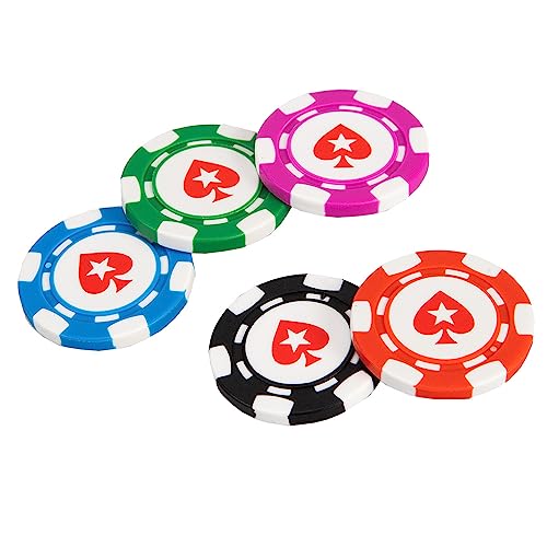 Pokerstars Premium 200-teiliges Mini-Chip-Set | Langlebige Kunststoff-Chips mit lebendigen Farben – Ideal für Roadtrips & Impromptu Pokernächte – Kompaktes schwarzes geprägtes Gehäuse für – Bild 4