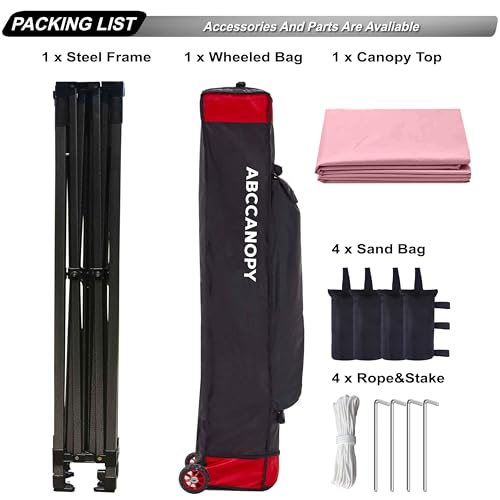 Image of ABCCANOPY Patio Pop Up Canopy Tent 8x8 Commercial-Series (Pink)