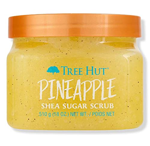 T H Tree Hut Pineapple Shea Sugar Scrub Set! Includes Body Scrub And Loofah! Formulated With Real Sugar, Certified Shea Butter And Pineapple! Ultra Hydrating And Exfoliating Scrub! (Pineapple) #TOP1