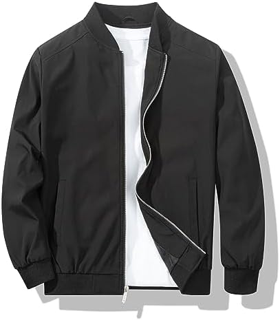 Men's Bomber Jacket Fashion Stylish Lightweight Windbreaker Spring Fall Casual Jackets for Men