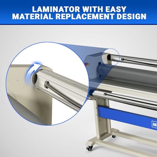 63\" Laminator Manual Cold Laminating Machine 60\" Max Laminating Width, Pneumatic Roller Lift Portable Stand Included, 0.78\" Max Thickness for Vinyl Graphics, Inkjet Prints,1600-C3Pro