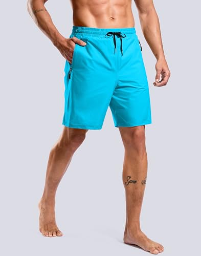 Image of G Gradual Mens Swim Trunks with Compression Liner 7 inch /9'' Quick Dry Board Shorts Swimsuit Bathing Suit for Men Zipper Pockets