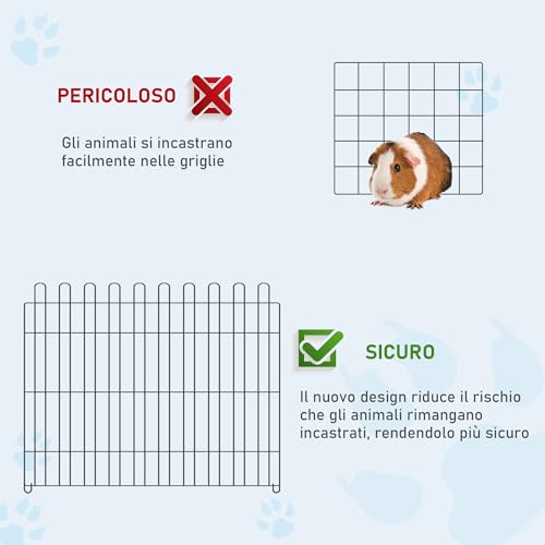 PawHut Recinto per Gatti Cani Cuccioli Gabbia