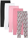 Resinta 5 Packs Toddler and Baby Girls Leggings Pants Full Length Cotton Basic Leggings Stretchy Soft Leggings Tights Pants