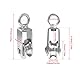 Edelstahl Umlenkrolle 34mm mit Karabinerhaken 360° schwenkbar Hochlast 250kg Für Industrie Transport Öse für Seile Zurrgurte (2er Set)