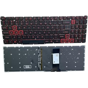 Teclado de substituição para laptop Acer Predator Helios 300 PH315-52 PH315-53 PH317-53, Nitro 5 AN515-43 AN515-54 AN515-55 AN517-51, Nitro 7 AN715-51 Series Laptop Vermelho com retroiluminação dos