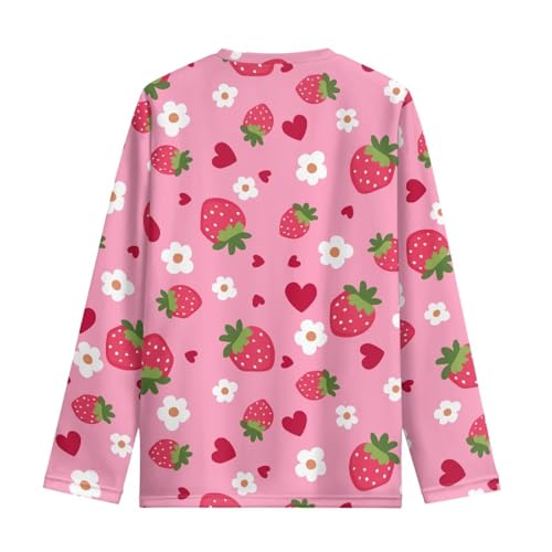 Image of Girls Cartoon Print Long Sleeve Graphic Tee Casual Crew Neck T-Shirts for 3-16 Years Little Girls