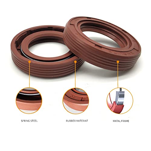 MACHSWON 2PCS Fluorine Rubber Framework Oil Seal 32mmx56mmx8mm FKM Ring Washers TG4 Framework Oil Seal Gasket Fluororubbe Water Sealing Rings Grommets - Image 4