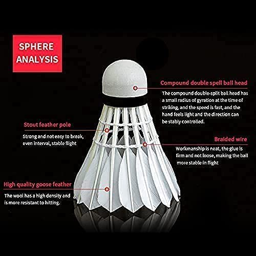 Magic Providers Badminton Feather Shuttlecock - Pack of 10 (White) | Shuttle Cock Feather Badminton | Hybrid Feathers Shuttlecock Rackets Shuttle Cork 3