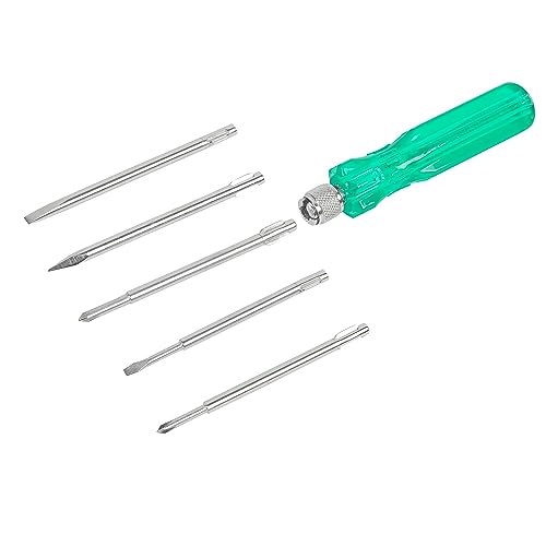 Image of Spartan BS-01 5-in-1 Pc Screw Driver Kit With 2 Flat Blades, 2 Phillips Head, 1 Round Poker Bar For Home Use /For Multipurpose Application (S-6, Green)