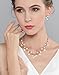 EVER FAITH Women's 1920s Vintage Costume Jewelry, Simulated Pearl Vine Leaf Bowknot Wedding Party Necklace Earrings Set Gold-Tone