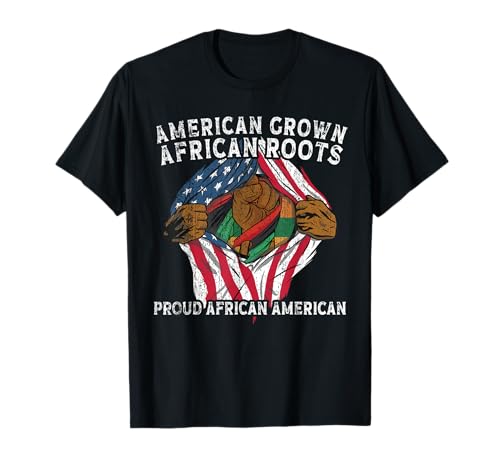 American Grown African Roots USA Bandera africana Patriótica Camiseta