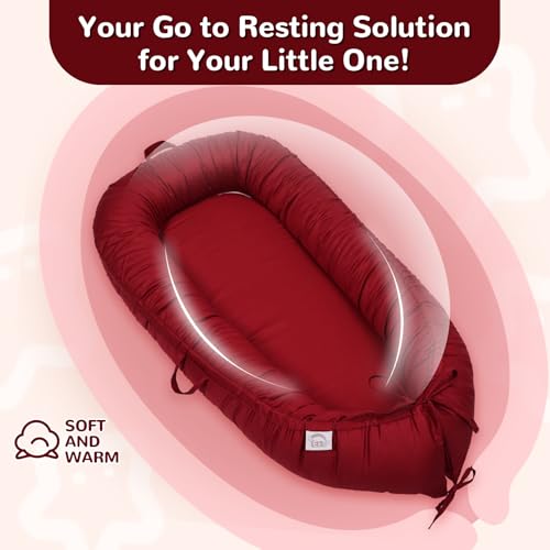 Image of EAQ Baby Lounger, Infant Lounger for Newborn,Portable Baby Nest Cover Breathable & Soft, Newborn Essentials