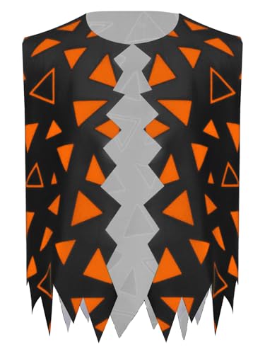 Boys Kids Jagged Trim Tank Top Waistcoat Stone Age Primitive Caveman Vest with Inflatable Stick3