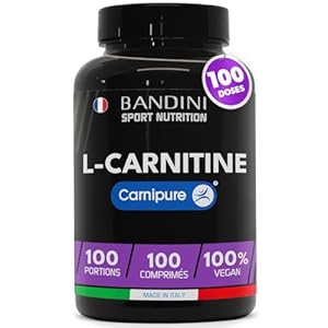 L-CARNITINE Carnipure® 100 Comprimés – Supplément de Tartrate L Carnitine (100 doses, 100 jours) 1000mg – Pour Sportifs qui Pratiquent une Activité Physique à Haute Intensité – 100% Vegan