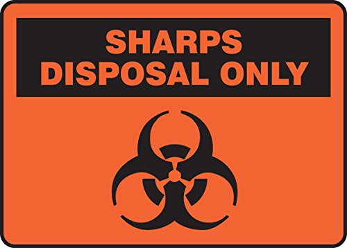 Signalétique Sharps Disposal Only vinyle adhésif Biohazard pour déchet médical