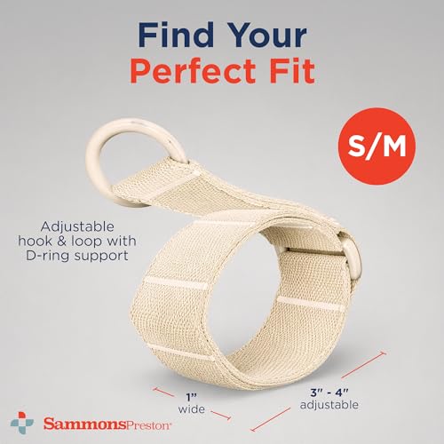 Image of Sammons Preston Utensil Holder for Neuropathy, Universal Hand Strap for Holding Utensils, Eating Assistance Cuff for Weak Grip & Limited Mobility, Size SmallMedium Measures 3 inch - 4 inch Across Knuckles