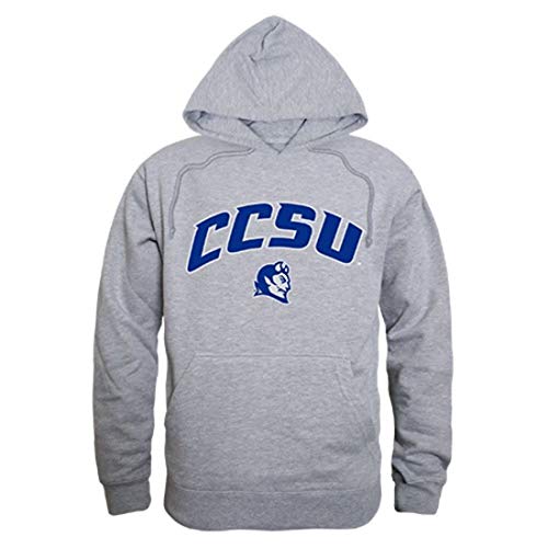 W Republic Apparel Central Connecticut State University Blue Devils Campus Hoodie Sweatshirt Heather Grey Large