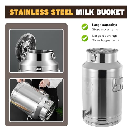 Pichet à lait robuste 35 L en inox pour la fermentation du vin - 5