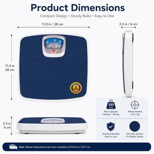 Image of MCP Healthcare Mechanical Personal Weight Machine for body weight measures upto 130kg Analog Precision Bathroom weighing scale,fitness, Accuracy 100g