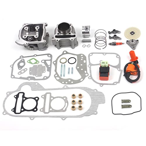 Wingsmoto 100Cc Big Bore Kit For 64Mm Valve Gy6 49Cc 50Cc 139Qmb Moped Scooter Engine 50Mm Bore Upgrade Set With Racing Cdi Ignition Coil Performance Spark Plug (64Mm Valve Length) #TOP1