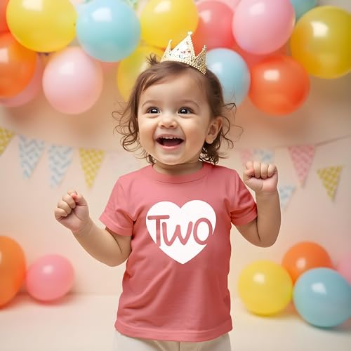 2nd Birthday Shirts Girls Heart Toddler Girl Outfit 2 Year Old Shirt Two Happy Bday Second Gift tee4
