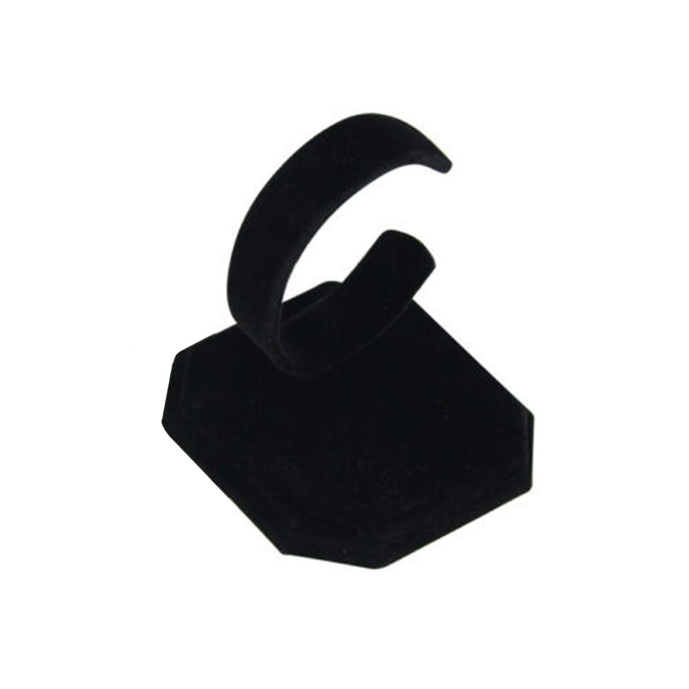 2 Pack C-Type Velvet Wrist Watch Showcase Display Stand, Jewelry Bracelet Bangle Holder Organizer (Black)