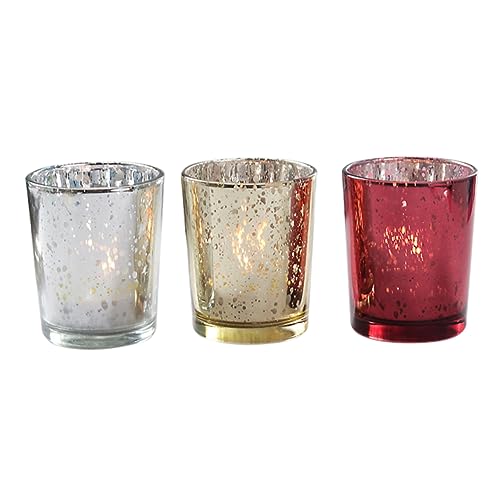 Cabilock 3 Pezzi Portacandele in Vetro Contenitori Per Candele Decorativi e Pratici Portacandele Trasparenti Per Un'atmosfera Calda in Ambienti, Yoga Studio