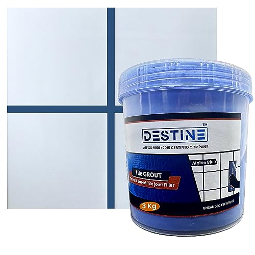 Image of DESTINE Tile Grout (16 COLOURS) (ALL PACKS: 100 Gm, 400 Gm, 800 Gm, 1 Kg, 3 Kg, 5 Kg), Waterproof, Cement Based Tile Joint Filler, Crack Filler, Tiles Gap Filler, Tile Grout (3 Kg, Alpine Blue)