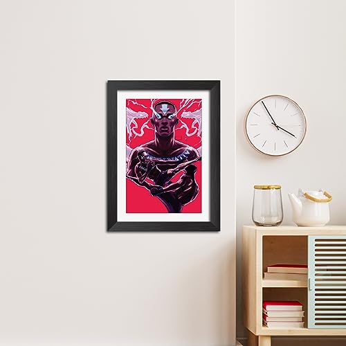 Image of TenorArts Israel Adesanya MMA Poster Frame Fighter Boxer Laminated Photo Framed Painting with Matt Finish Black Textures (12 inches x 9inches)